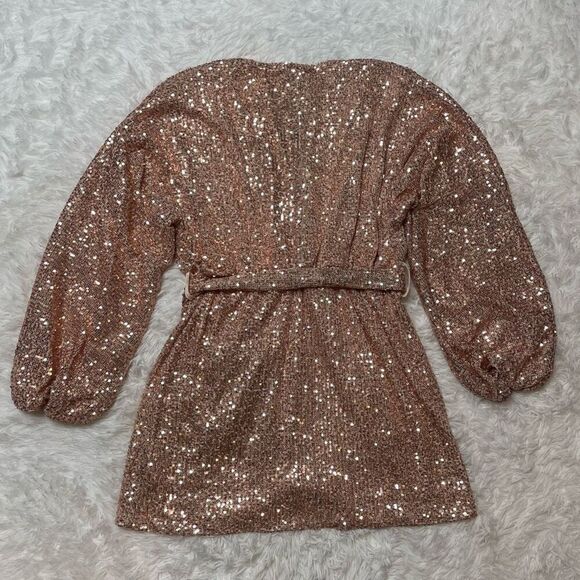 Princess Polly Sequin Mini Dress in Rose Gold - Picture 11 of 12